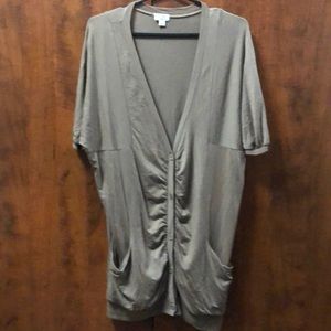 Wilfred, tan button down sweater cardigan, size S